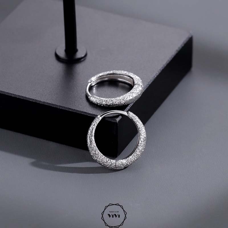 Bông tai nam kiểu tròn 5 mẫu Surious – khuyên tai ViVi_Gift