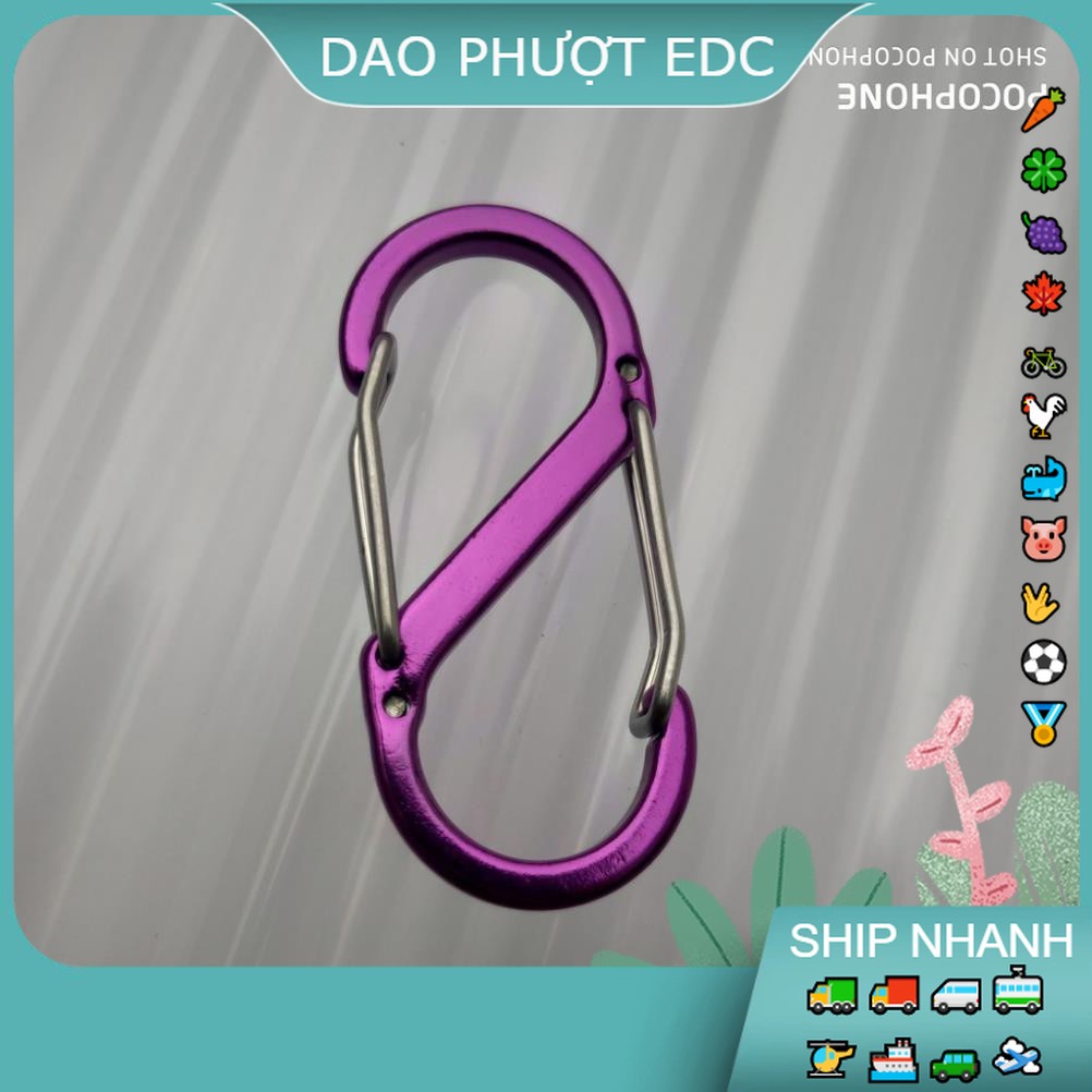 Móc Khoá S 2 Đầu Nhôm Thông Minh SIêu Nhẹ - Khoá Chắc CHắn