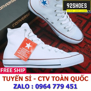[Free ship] Giày thể thao nam nữ cv classic trắng cổ cao