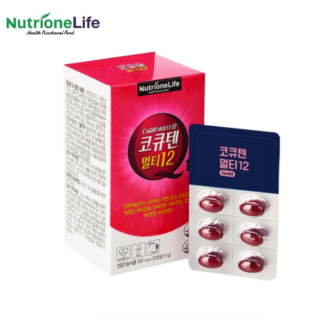 COMBO 2 Hộp NUTRIONELIFE CoQ10 Multi 12 Bảo Vệ Tim Mạch, Ổn Định Huyết Áp 500mg/ Viên