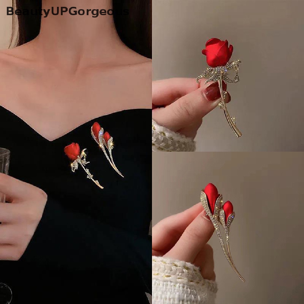 Ghim Cài Áo Hình Hoa Hồng Đỏ Đẹp Mắt