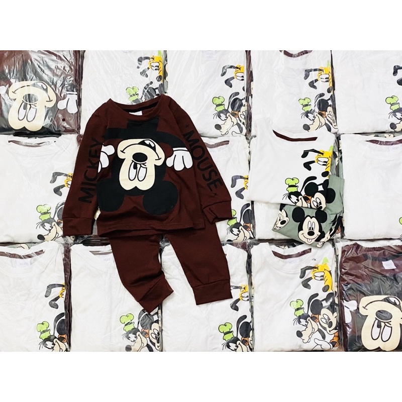 Set 2 bộ dài tay Mickey cho bé trai size từ 10-24 cân