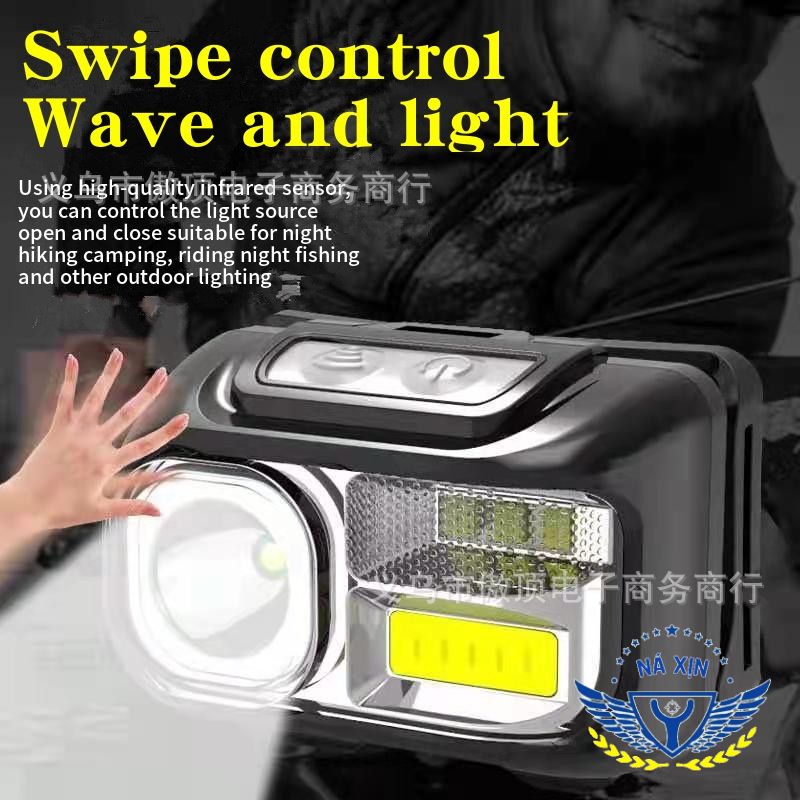 [Deal Sốc] Đèn Pin Đội Dầu - Đèn Pin Siêu Sáng Tích Điện Chống Nước - 6 Chế Độ Sáng Phối Hợp - Kết Hợp Cảm Ứng [DD01]