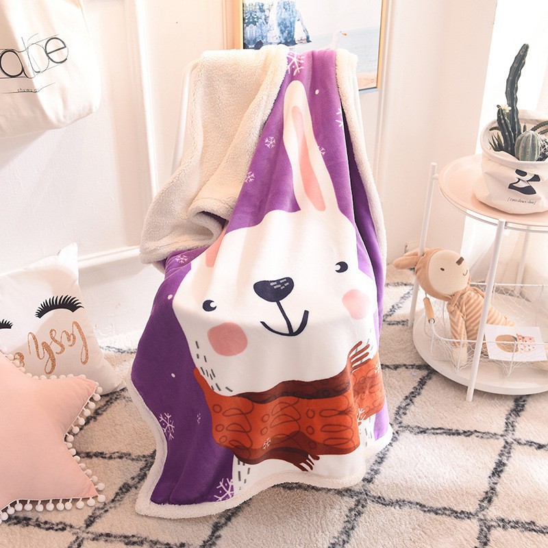 [Hàng loại 1] Chăn Lông Cừu 1 lớp cho bé hình động vật ngộ nghĩnh - kích thước 100*140 cm FREE MẪU