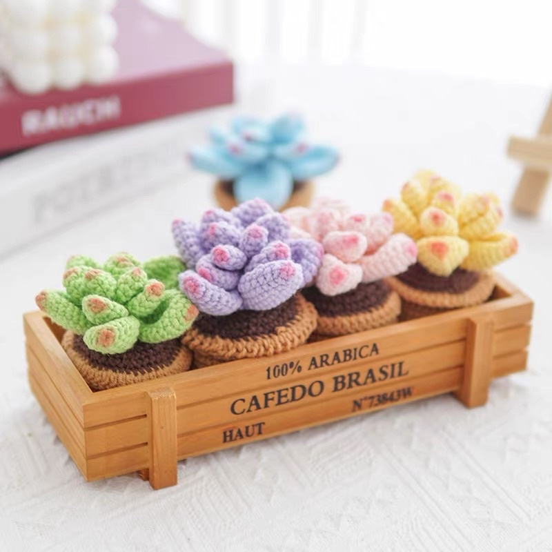 DIY Gói Nguyên Liệu Móc Chậu Hoa Len Sen Đá  🪷 - Quà Tặng Handmade Tự Làm Decor [Có hướng dẫn]