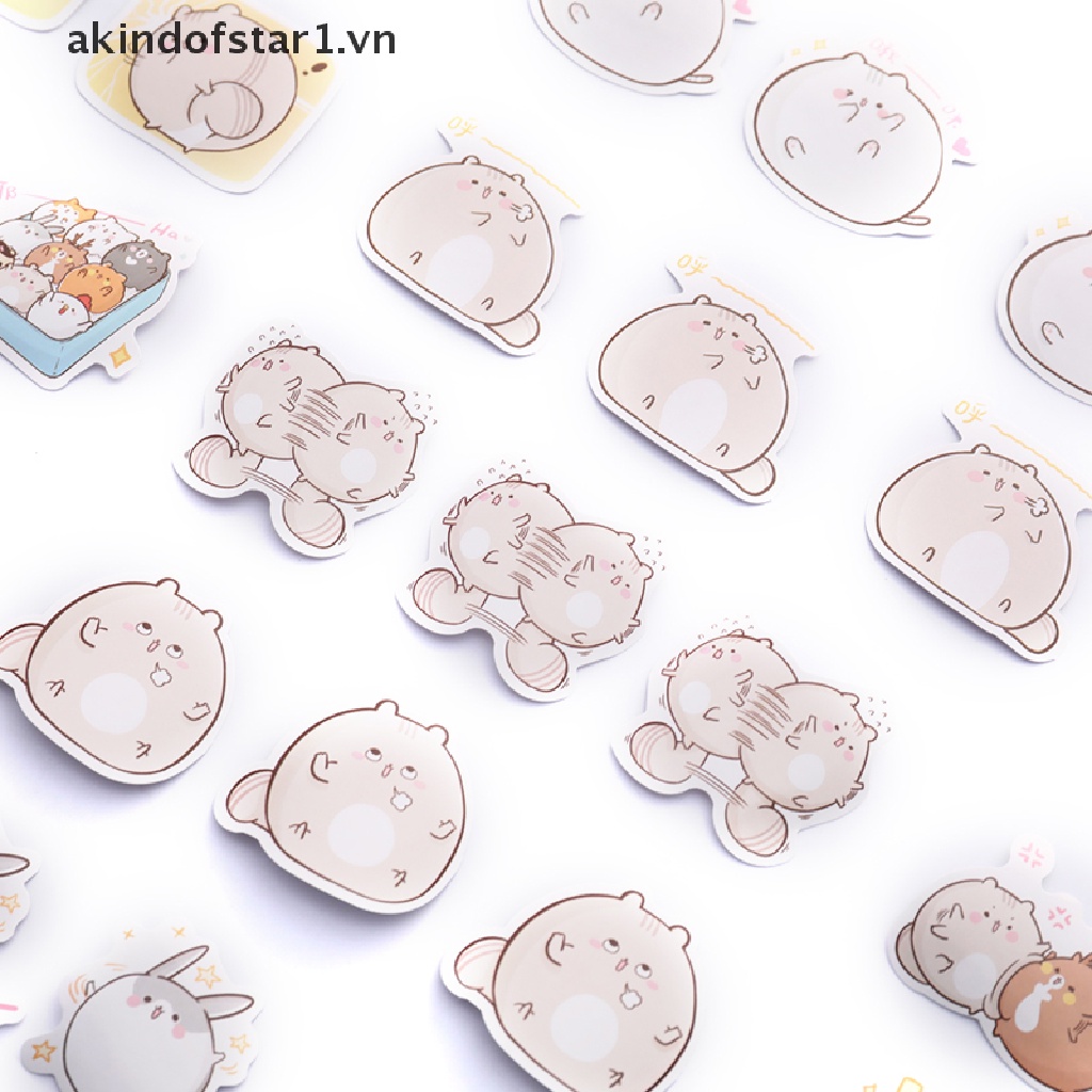 Set 45 Sticker Hình Chuột Hamster Dễ Thương Dùng Trang Trí Sổ Tay Diy