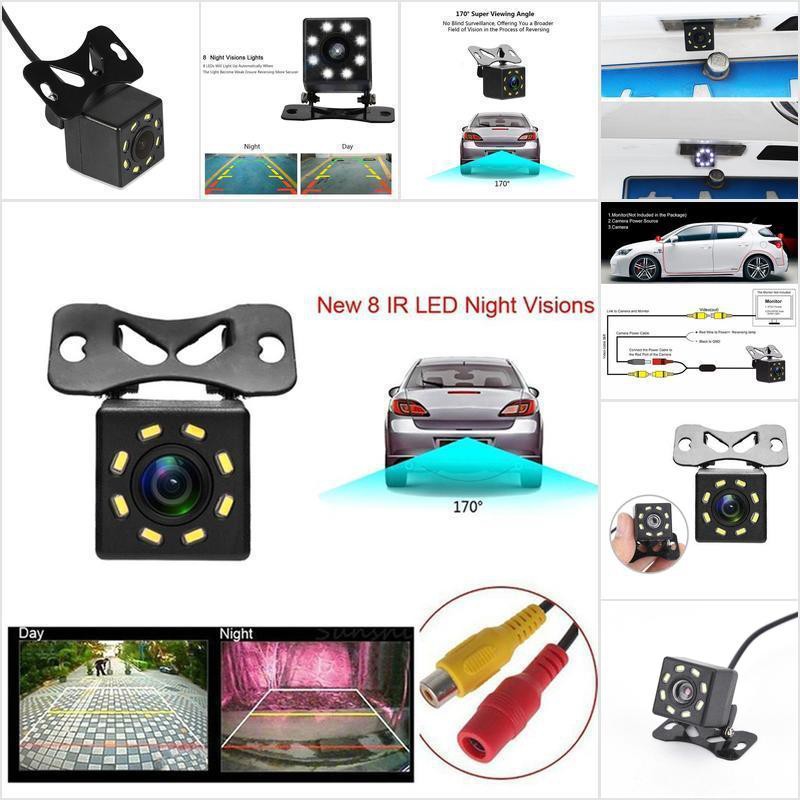 Camera Quan Sát Phía Sau Xe Hơi Ban Đêm 8led Góc Quay Rộng Chống Thấm Nước