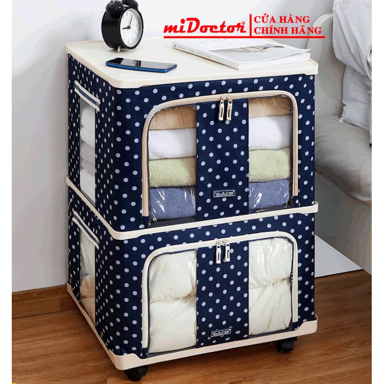 Bàn đỡ gắn bánh xe di động chưa hộp đựng đồ, túi đựng chăn màn khung sắt - chính hãng miDoctor