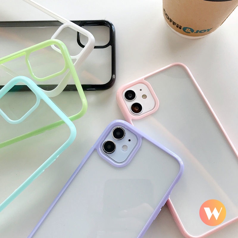 Ốp điện thoại cạnh mềm màu kẹo chống sốc thích hợp cho iPhone XR X XS Max 11 Pro Max 7 8 6 6s Plus 12 13 Pro Max SE 2020