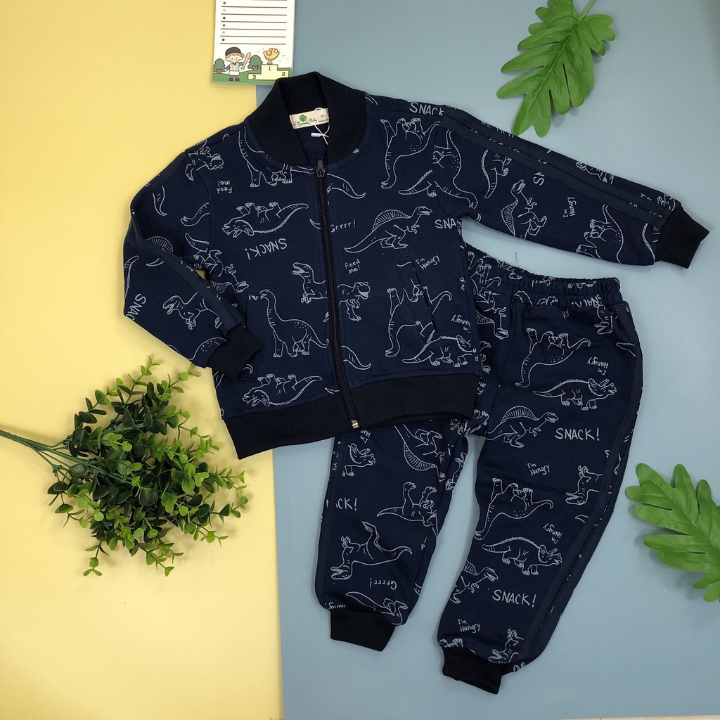 Bộ nỉ da cá thể thao thu đông họa tiết bé gái, bé trai size 6-10T, cho bạn từ 19-30kg. Chất nỉ da cá đẹp, dày dặn