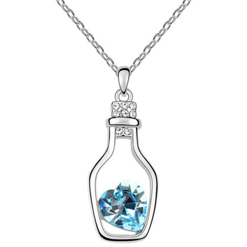 Dây chuyền hợp kim mặt lọ pha lê siêu đẹp