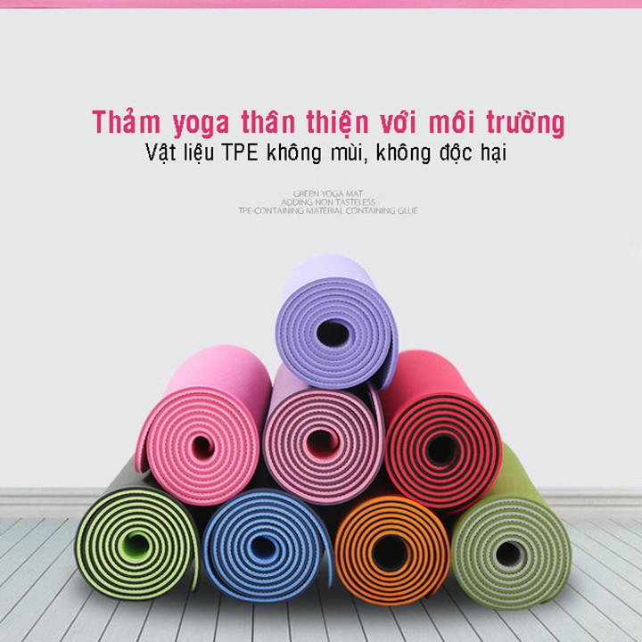 Thảm tập ☀️FREESHIP ☀️ yoga tpe 2 lớp cao cấp chống trơn trượt