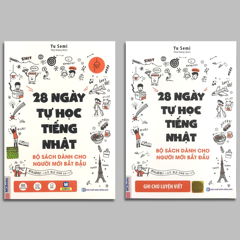 Sách - 28 Ngày Tự Học Tiếng Nhật - Bộ sách dành cho người mới bắt đầu (Combo 2q, lẻ tùy chọn) Tặng Bookmark