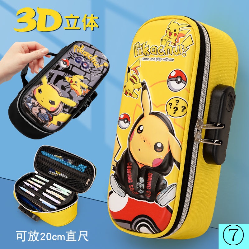 Hộp Đựng Bút Nhiều Ngăn Sức Chứa Lớn Đa Năng Hình Pikachu Dành Cho Học Sinh Nam Nữ