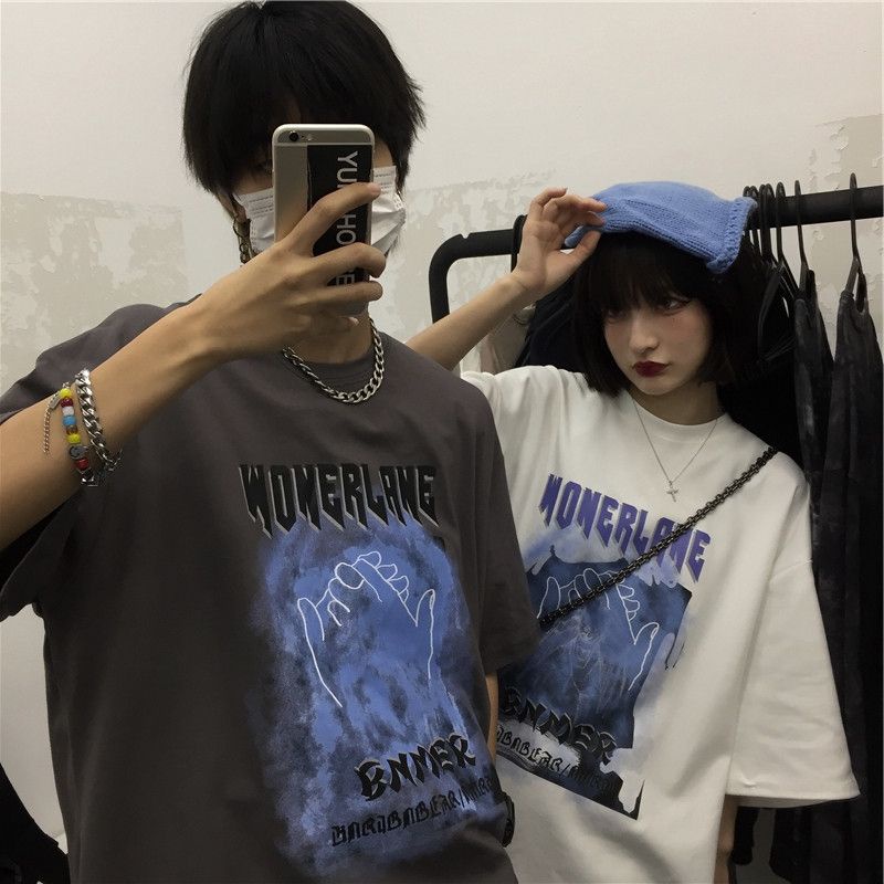 Áo thun tay lỡ nam nữ, áo phông unisex form rộng chất cotton mát mịn thấm hút mồ hôi in hình Bàn tay