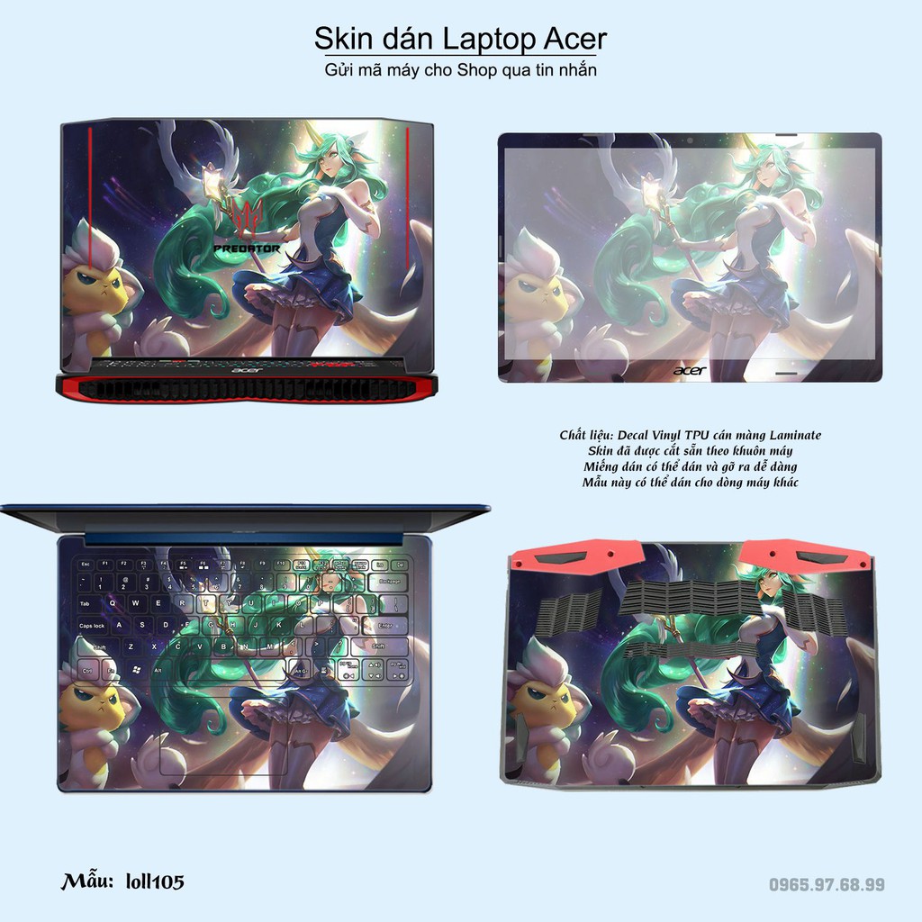 Skin dán Laptop Acer in hình Liên Minh Huyền Thoại nhiều mẫu 15 (inbox mã máy cho Shop)