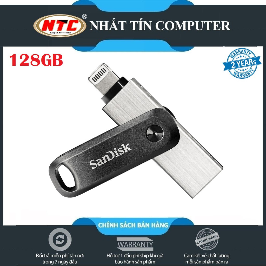 USB 3.0 OTG SanDisk iXpand Flash Drive Go 128GB (Bạc)