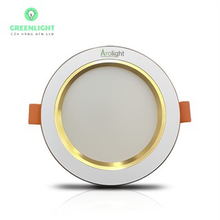 Đèn LED Âm Trần Downlight Viền Bạc 9W Arolight 3 chế độ màuChất lượng Tốt BH Chính hãng 2 Năm