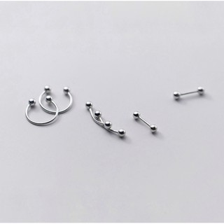 (3 mẫu) Bông tai chốt xoắn 2 đầu tròn 3mm