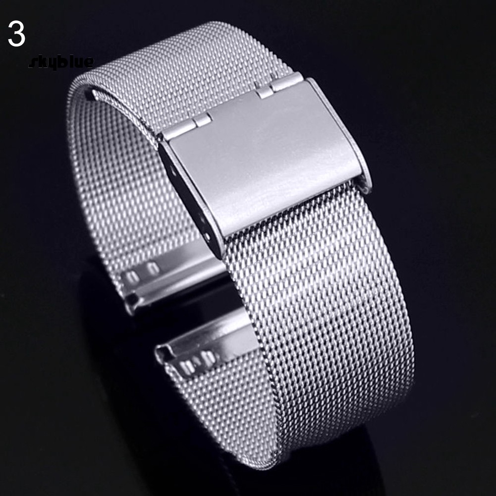 Dây đeo đồng hồ thay thế bằng thép không gỉ kích thước 18mm - 24mm chất lượng