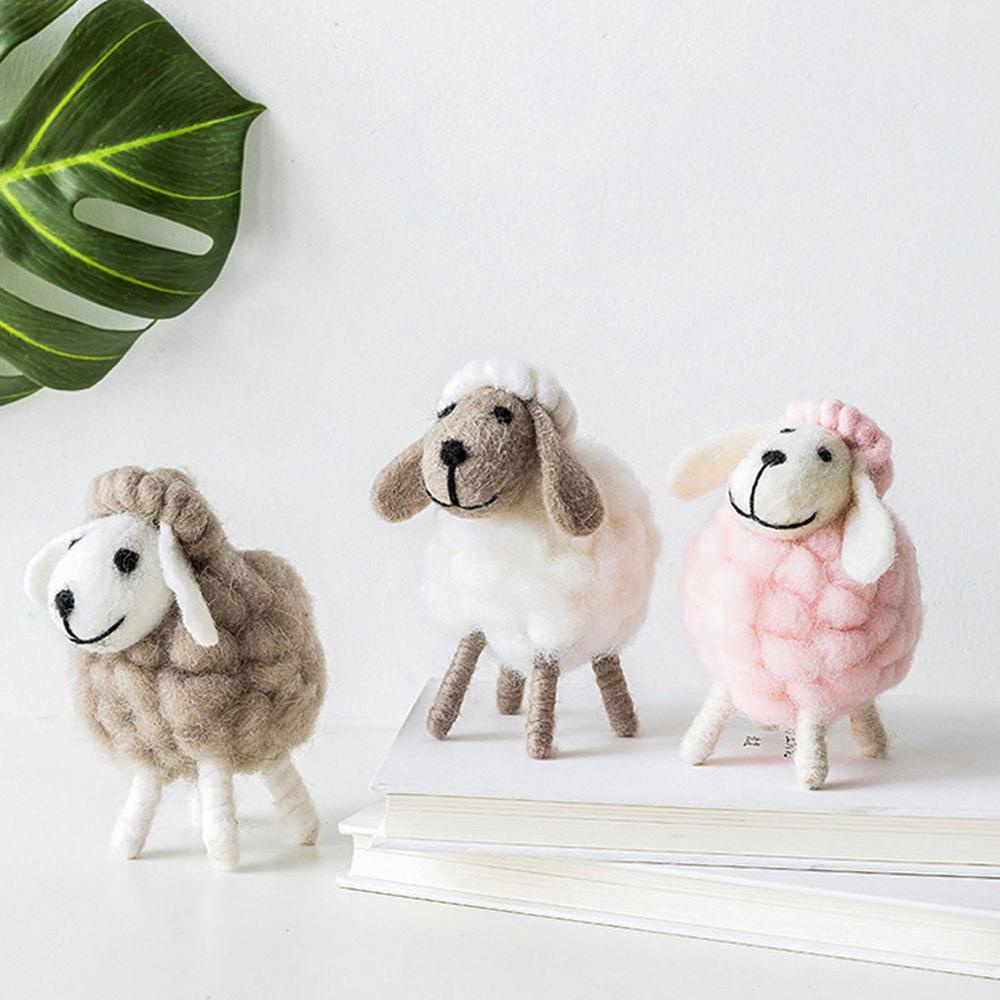 Rebuy felt sheep figurines mini small christmas holiday ornament wool trang trí nội thất