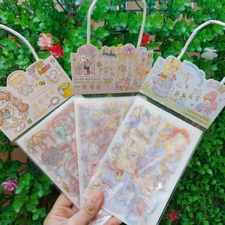 Set 4 tờ hình dán Sticker cute quai xách đáng yêu