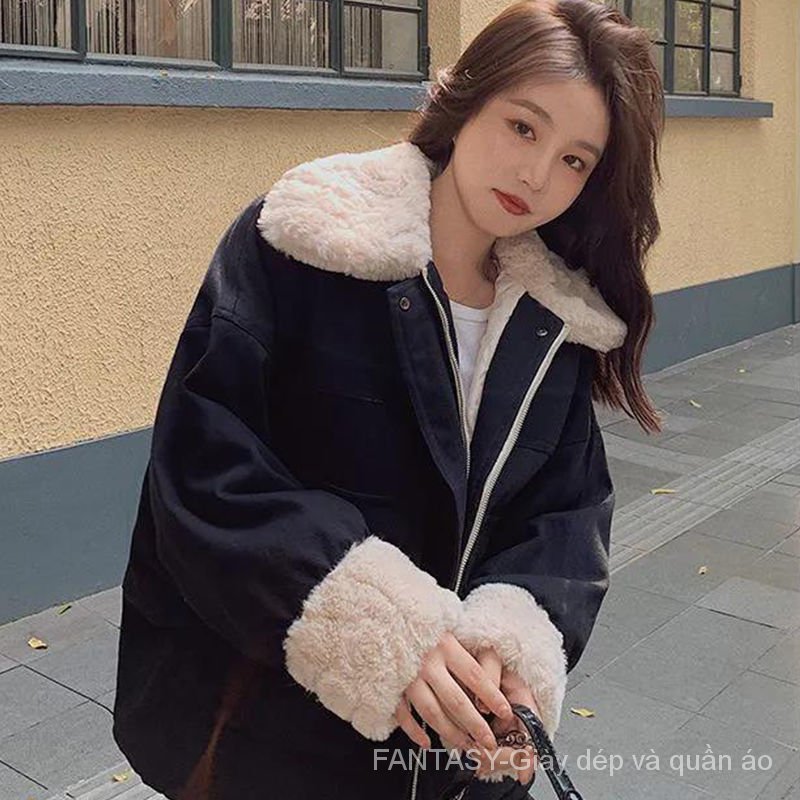 Áo Khoác Giữ Ấm Thời Trang Phong Cách Hàn Quốc Cho Nữ