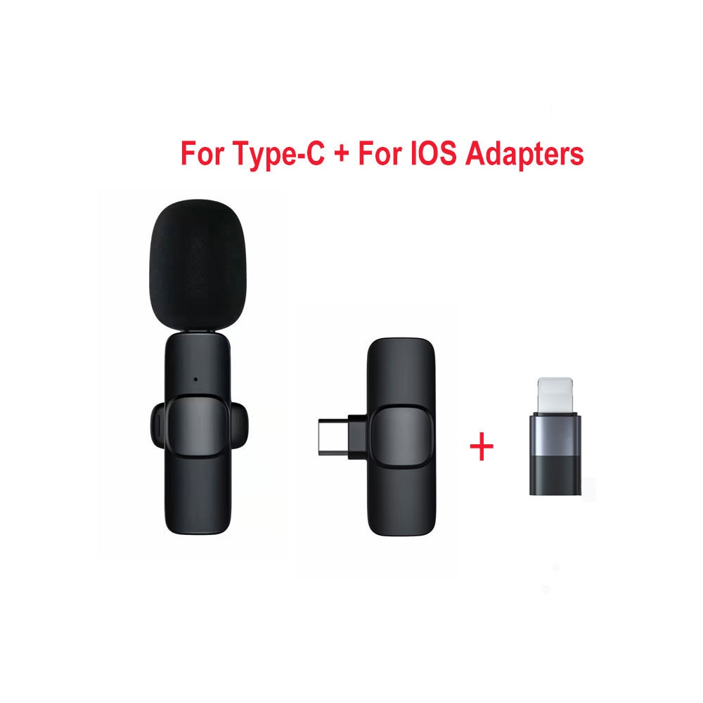 Micro không dây cài áo chính hãng K8 2.4G khử tiếng ồn 2 trong 1 cho iPhone và Type-C