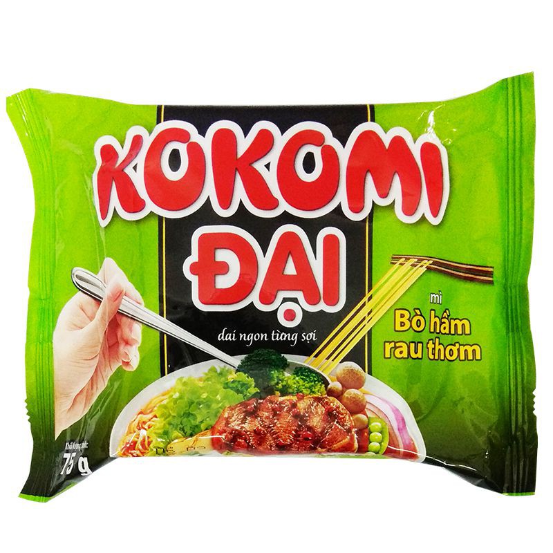 MỲ KOKOMI ĐẠI BÒ HẦM RAU THƠM THÙNG 30 GÓI x 75g