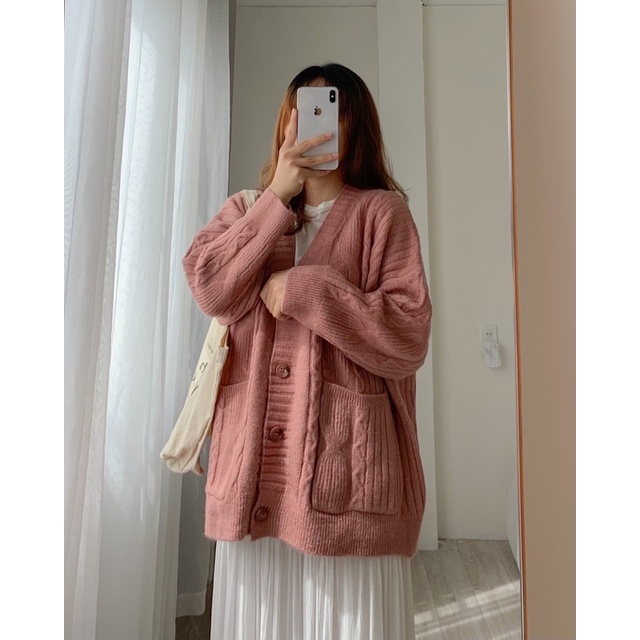 Áo cardigan len thừng 2 túi tag Nono loại 1 quảng châu Nh