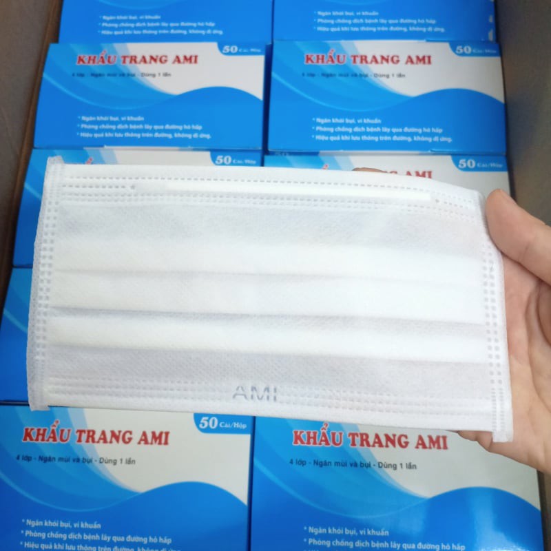 Khẩu trang y tế 4 lớp chuẩn hiệu AMI (Hộp 50 cái)