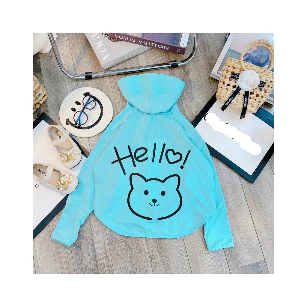 Áo nắng in hình mèo cho bé siêu đẹp, chống nắng hiệu quả