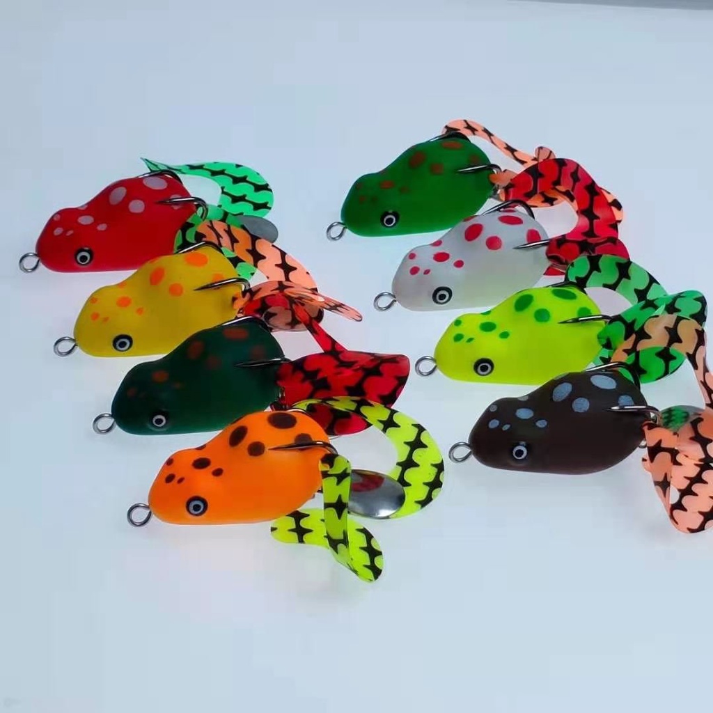 Mồi lure nhái hơi săn mồi cá lóc, cá quả các loại cá ham ăn, nhái hơi 2 chân và có thìa tạo sóng M21