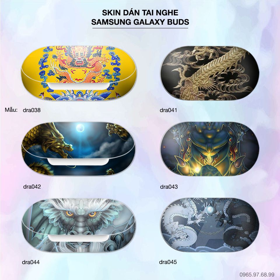 Skin dán tai nghe Samsung Galaxy Buds in hình Rồng Dragon 07