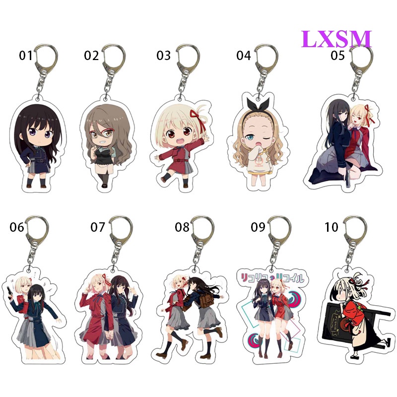 Lxsm Móc Chìa Khóa Bằng Acrylic Hình Lycoris Recoil Anime Nishikigi Chisato Takina Inoue Mizuki Nakahara Dễ Thương
