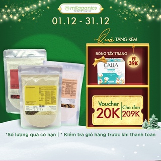 Bộ 3 Dưỡng Da Thiên Nhiên MILAGANICS: Bột Cám Gạo (200g) + Bột Yến Mạch (200g) + Bột Đậu Đỏ (200g)