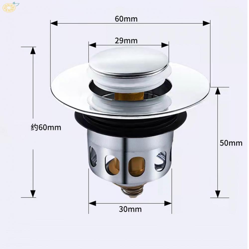 【VARSTR】1xWaterproof Bathroom Sink Plug Stopper Wash Basin Core Pop Up Drain Steel Brass