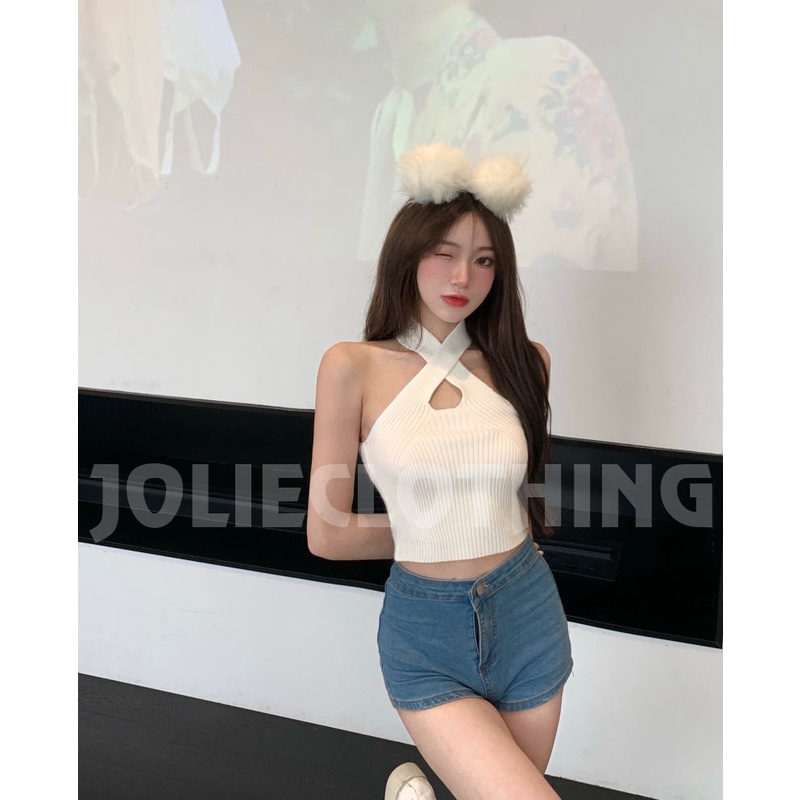 Áo kiểu nữ không tay, áo croptop ôm sexy chất thun len siêu co giãn, nhiều màu