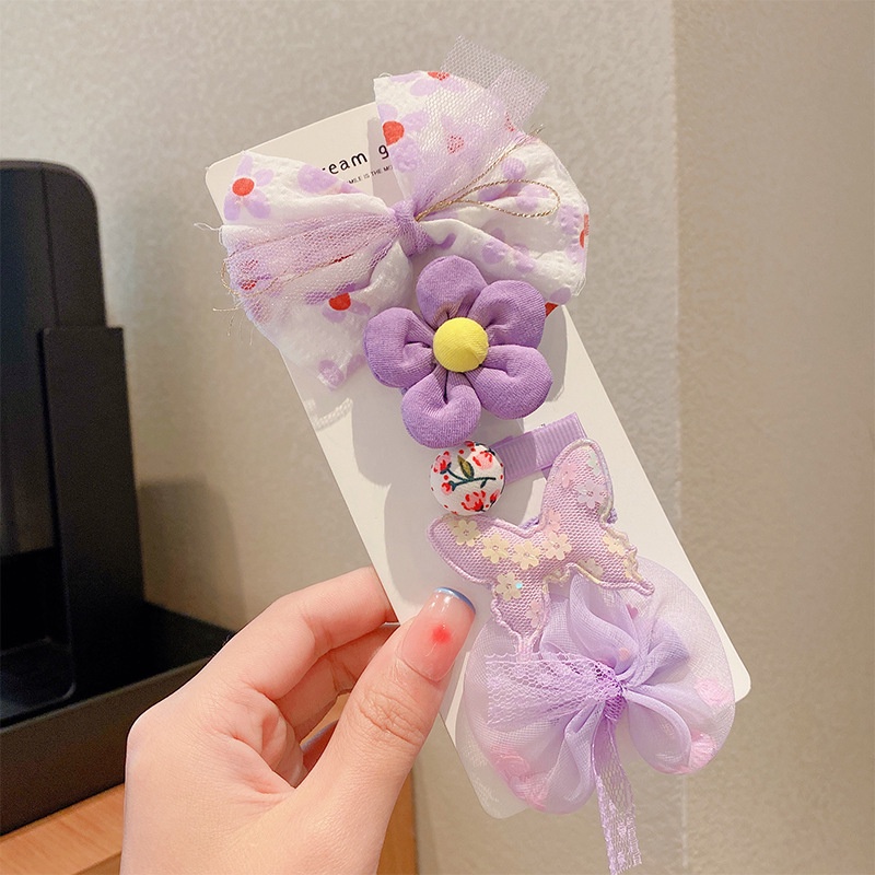 Set 5 Kẹp Tóc Nơ Dễ Thương Cho Bé Gái