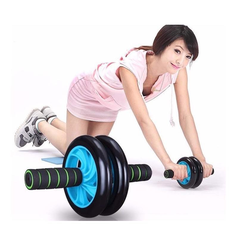 Con Lăn Tập Bụng 2 Bánh, Con Lăn Tập Gym AB Tại Nhà TẶNG Thảm Lót Gối