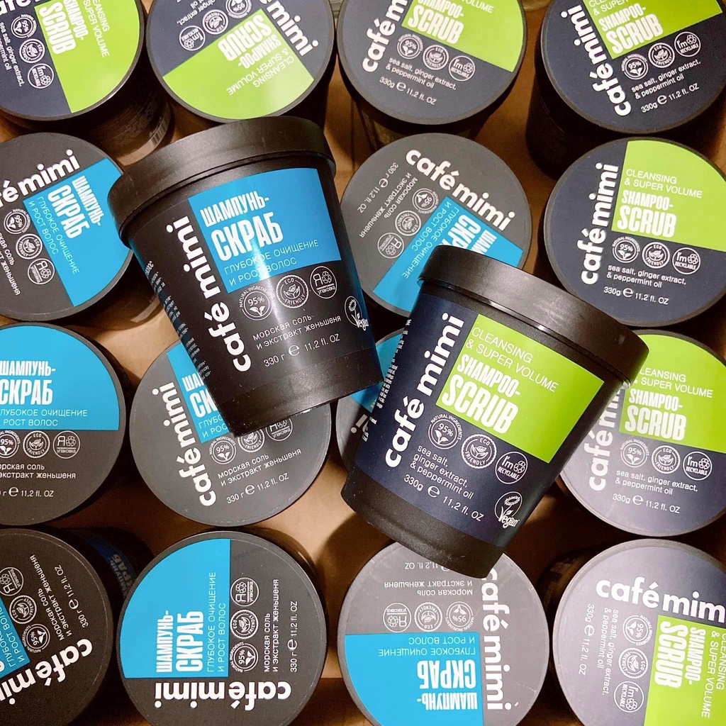 Tẩy da chết da đầu Cafe mimi rất sạch cho tóc dầu, bết