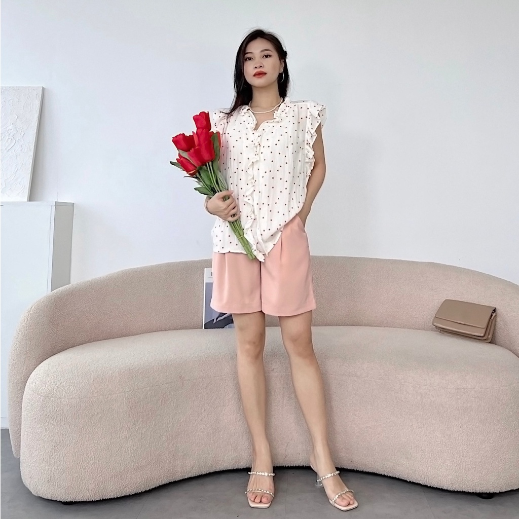 Áo linen viền bèo ngôi sao Callene (XK570)