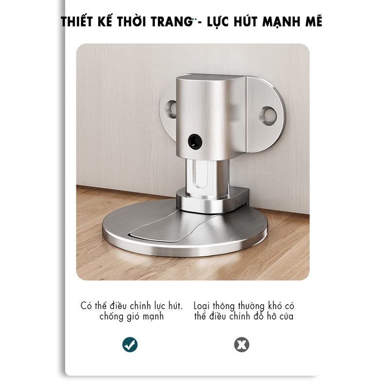 Chốt Chặn Cửa Chống Va Đập, Lực Hút Mạnh - YouQin Chất Liệu Thép Không Gỉ, Dán Keo Siêu Chắc, Không Khoan Đục