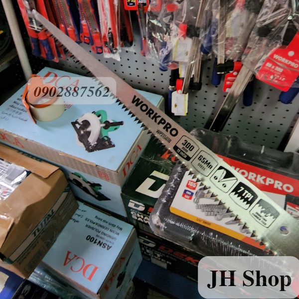 cưa gỗ cầm tay lưỡi nhỏ WORKPRO cán bọc xanh đỏ hàng xịn USA 12inch 300mm