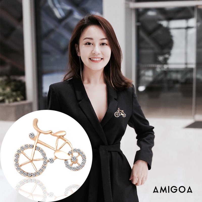 ✨✨Ghim Cài Áo Hình Chiếc Xe Đạp Đính Đá Nhân Tạo Thời Trang