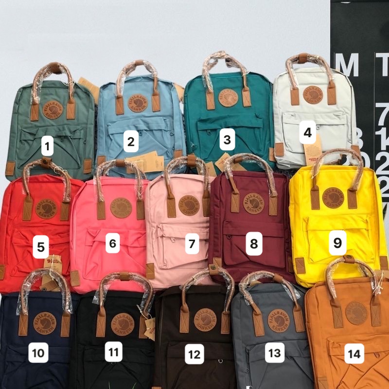 Balo Kanken Unisex Đi Học Quai Da Thêu Hoa