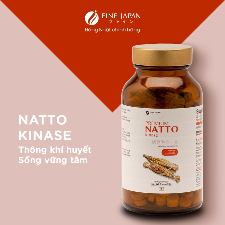 Viên uống Chống Đột Quỵ Natto Kinase Nhật Bản (Hoạt huyết dưỡng não) - Fine Japan (Hộp 300 Viên)