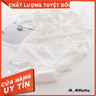 Quần Chip Nữ Cotton ⚡️𝐅𝐑𝐄𝐄𝐒𝐇𝐈𝐏⚡️ Màu Trắng Tinh Khiết Cotton Thoáng Khí Kháng Khuẩn - Quần Lót Nữ Cotton