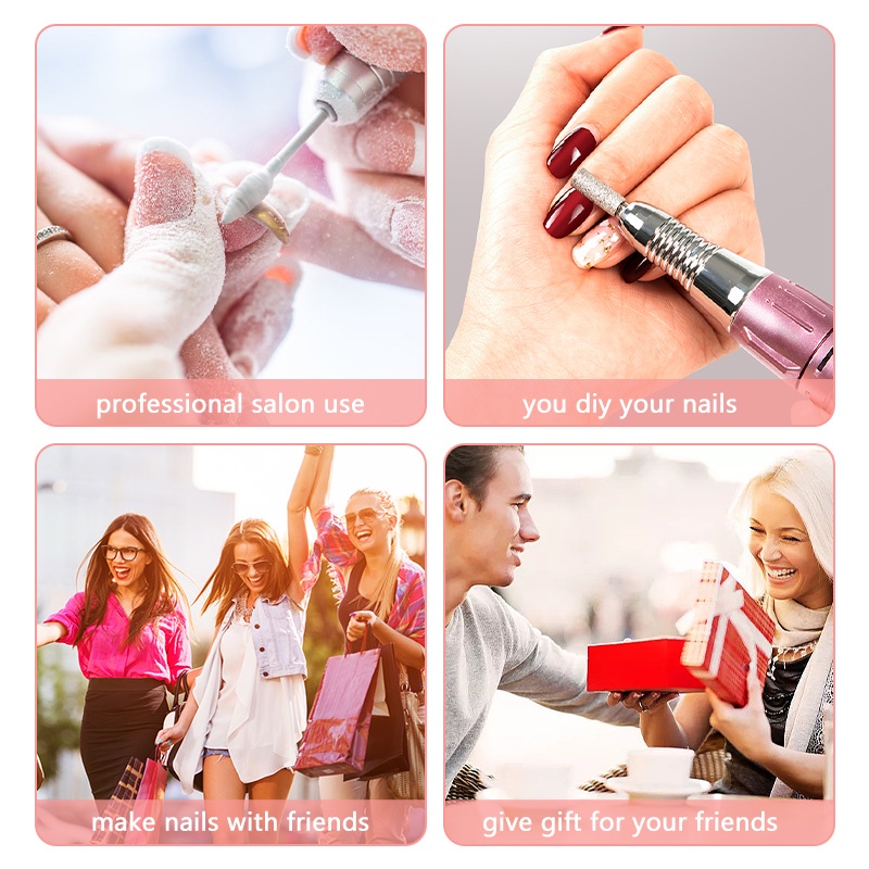 Máy Mài Móng Tay 101 35000RPM Mini Di Động Kèm Đầu Thay Thế Tiện Dụng