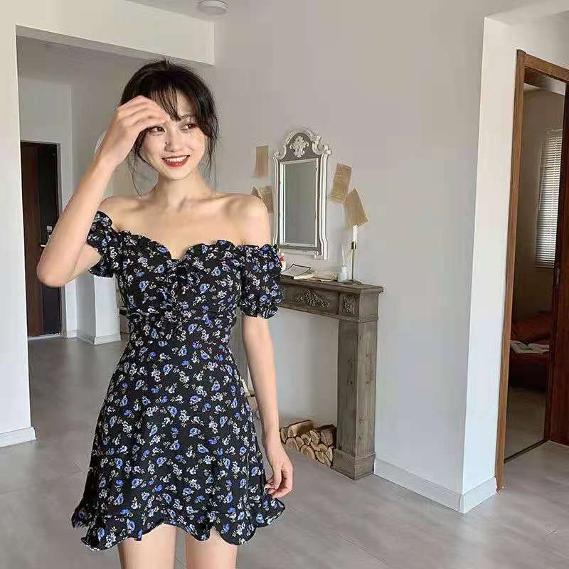 IMAODOU Đầm họa tiết hoa plycodon phong cách Hàn Quốc thời trang mùa hè cho nữ